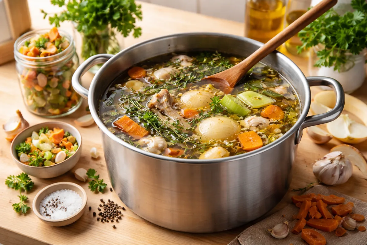 Comment faire un bon bouillon maison avec des restes de cuisine
